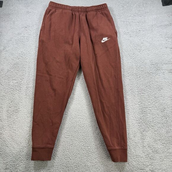 Nike Pants Mens L Rust Sportswear Club Fleece Sweatpants Jogger - Picture 1 of 10